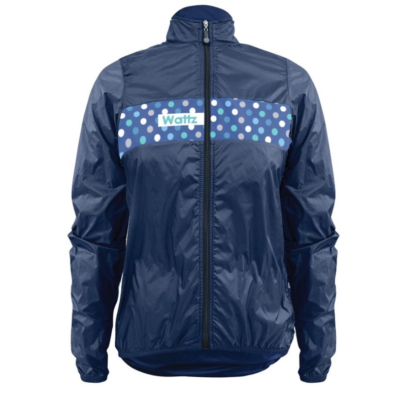 Wattz Ladies Blue Amplify Spots Rain Jacket