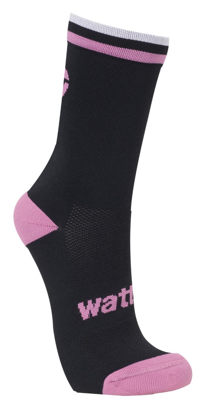 Wattz Knit Black/Pink Ladies Socks