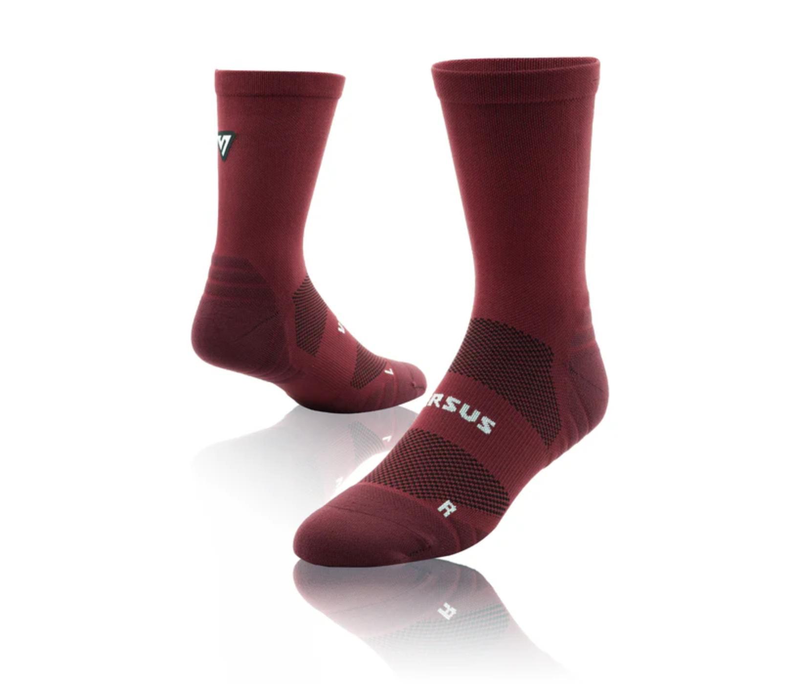 Versus Classic Maroon Active Crew Tab Unisex Socks 