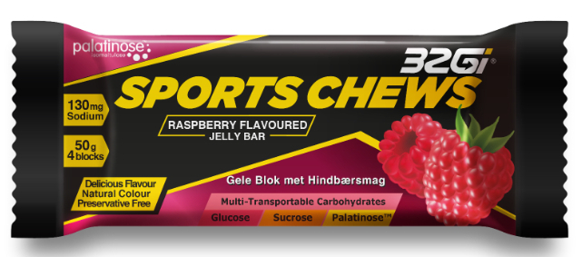 32GI Race Chews 50g  Raspberry 