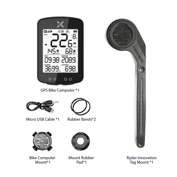 Xoss G+ V2 Computer + Ryder Outfront Mount 
